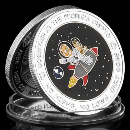 Dogecoin Cryptocurrency Musk and Doge To The Moon Collectible Coin Physical Cryptocoin Golden Plated Commemorative Gift - Image 6