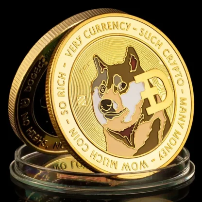 Dogecoin Cryptocurrency Musk and Doge To The Moon Collectible Coin Physical Cryptocoin Golden Plated Commemorative Gift - Image 2