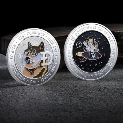 Dogecoin Cryptocurrency Musk and Doge To The Moon Collectible Coin Physical Cryptocoin Golden Plated Commemorative Gift - Image 4